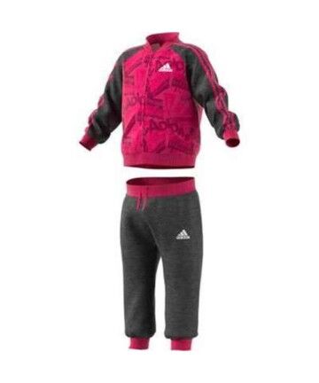 Tuta per Neonati Adidas I Bball Jog FT Rosa Nero Multicolore