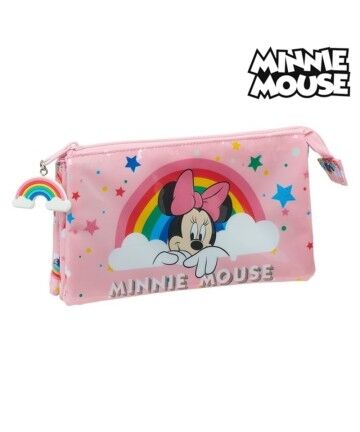 Necessaire Minnie Mouse Rainbow Rosa