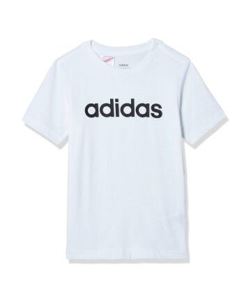 Maglia a Maniche Corte per Bambini Adidas Essentials Linear Logo Bianco (7-8 Anni)