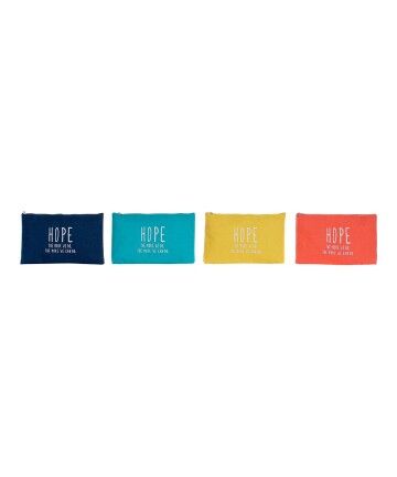 Necessaire DKD Home Decor Hope Poliestere Cotone (4 pcs) (26 x 8 x 16 cm)