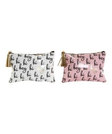 Necessaire DKD Home Decor Bianco Rosa (2 pcs) (22 x 1.5 x 15.2 cm)