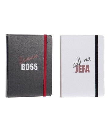 Agenda DKD Home Decor Bianco Nero Rosso (2 pcs) (10.5 x 1.5 x 14.5 cm)