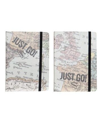 Agenda DKD Home Decor Just Go Azzurro Marrone (2 pcs) (10.5 x 1.5 x 14.5 cm)