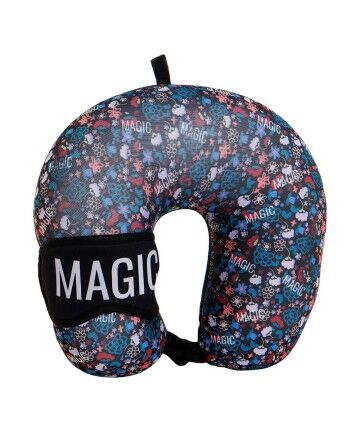 Cuscino Cervicale DKD Home Decor Magic Da viaggio Nero Multicolore Poliestere Spumă (2 pcs) (30 x 30 x 8.5 cm)