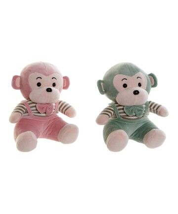 Peluche DKD Home Decor Verde Rosa Poliestere Scimmia (2 pcs) (23 x 20 x 27 cm)