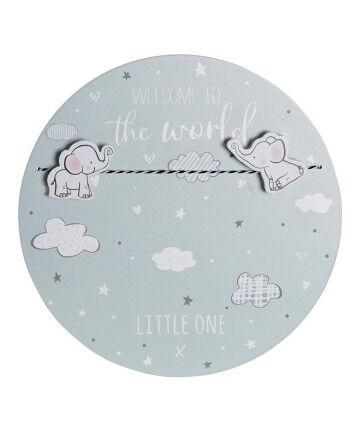 Portafoto per Bambini DKD Home Decor The World Elefant Legno MDF (25 x 25 x 2 cm)