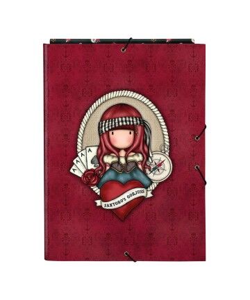 Fascicolo Gorjuss Mary Rose Nero Rosso Granato A4 (26 x 33.5 x 2.5 cm)