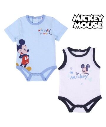 Body Mickey Mouse Albastru / Alb (2 uds)