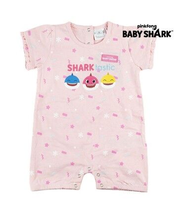 Tutina a Maniche Corte per Bambini Baby Shark Rosa