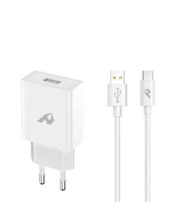 Caricabatterie da Parete Home Red Enjoy 12V 18W Cavo USB A con USB C Bianco