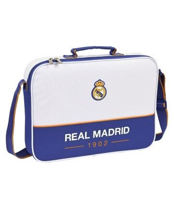 Borsa a Tracolla Real Madrid C.F. Azzurro Bianco (38 x 28 x 6 cm)