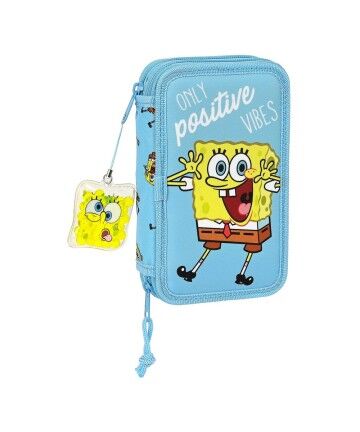 Plumier Triplo Spongebob Positive Vibes Giallo Azzurro Chiaro (28 pcs)