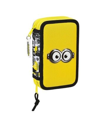 Plumier Triplo Minions Giallo Bianco Nero (28 pcs)