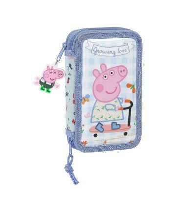 Plumier Triplo Peppa Pig Urban Farmer Multicolore Azzurro Chiaro (28 pcs)