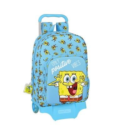 Trolley per la Scuola Spongebob Positive Vibes Giallo Azzurro Chiaro