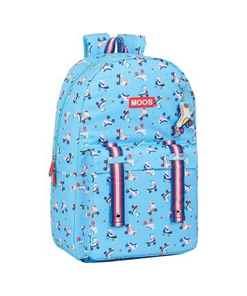 Zaino Scuola Rollers Moos Multicolore Azzurro Chiaro