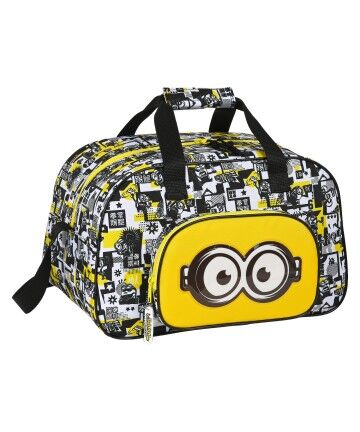 Borsa da Palestra Minions Nero Bianco Giallo (40 x 24 x 23 cm)