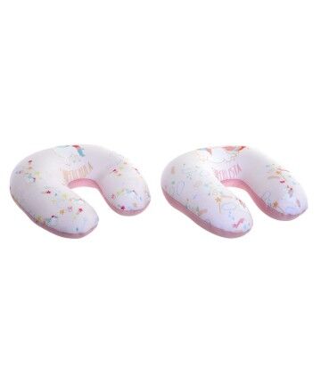 Cuscino Cervicale DKD Home Decor Rosa Poliestere Spumă Unicorno (2 pcs) (30 x 30 x 8.5 cm)