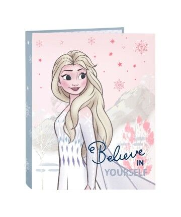 Raccoglitore ad anelli Frozen Magical Seasons Grigio Rosa A4 (26.5 x 33 x 4 cm)