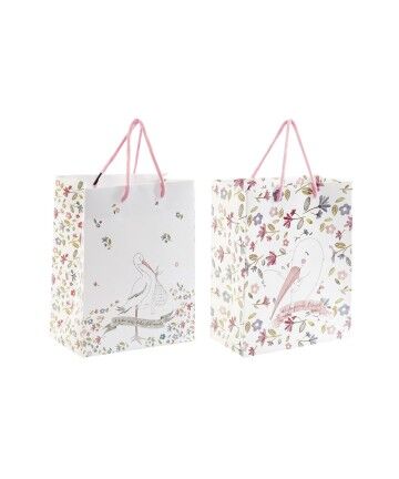 Busta di Carta DKD Home Decor Azzurro Rosa (2 pcs) (18 x 10 x 23 cm)