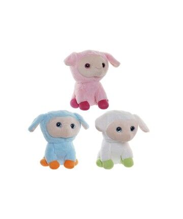 Peluche DKD Home Decor Azzurro Bianco Rosa Poliestere Pecora (3 pcs) (25 x 16 x 29 cm)