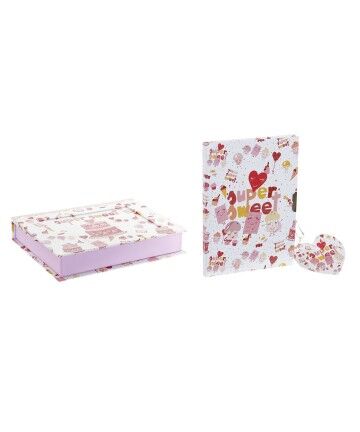 Diario con Accessori DKD Home Decor ‎ Rosa (15.3 x 3.5 x 19.9 cm) (13.3 x 0.7 x 18 cm)