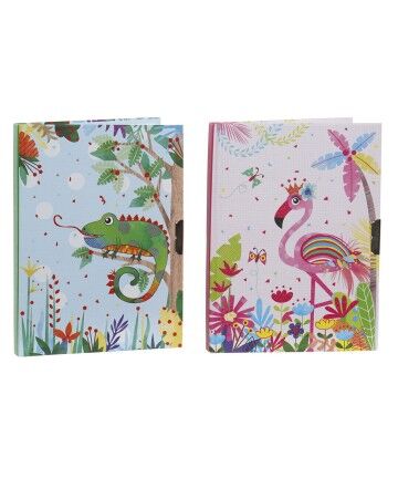 Diario con Accessori DKD Home Decor Azzurro Rosa (13.5 x 1 x 18 cm) (23 x 5.4 x 18.5 cm)