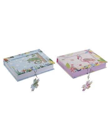 Diario con Accessori DKD Home Decor ‎ Azzurro Rosa (15.3 x 3.8 x 20 cm) (13.5 x 1 x 17.5 cm)