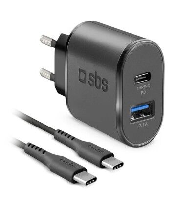 Caricabatterie da Parete + Cavo USB C SBS LB13462226 Nero