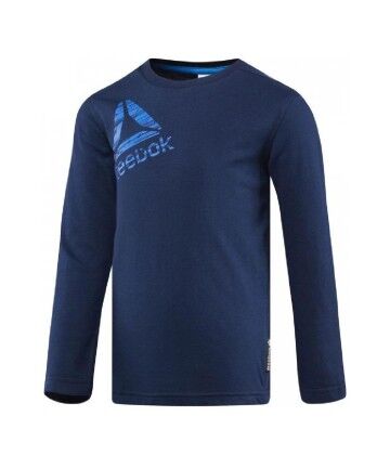 Maglia a Maniche Lunghe per Bambini Reebok  B ES LS TEE BQ5132 Marino