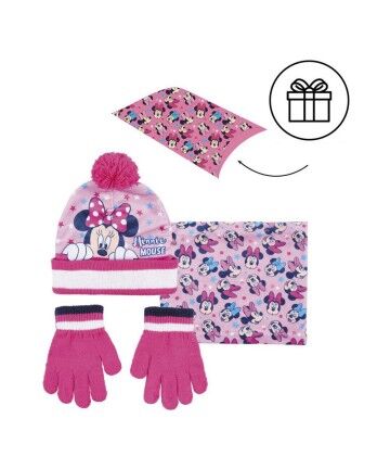 Cappello, Guanti e Scaldacollo Minnie Mouse Rosa