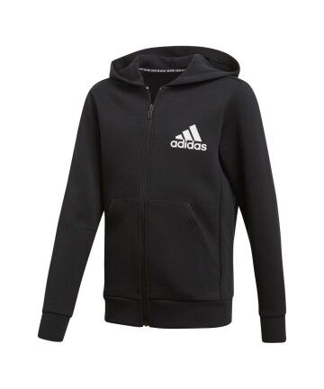 Felpa per Bambini Adidas  YB MH PL FZ DV0799  Nero