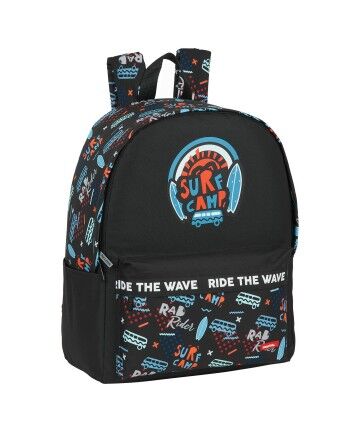 Zaino per Portatile Surf Camp Safta Nero Arancio Azzurro Chiaro