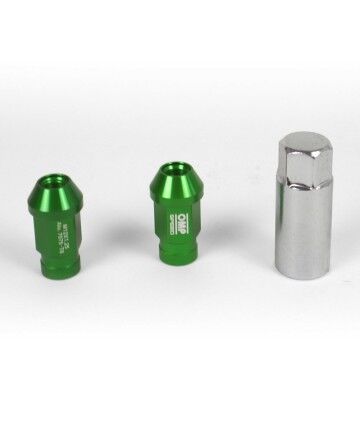 Set Dadi OMP 7075 40 mm M12 x 1,25 20 uds Verde