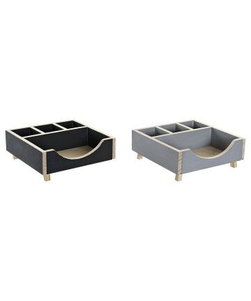 Secchio organizzatore DKD Home Decor Scrivania Legno (18 x 18 x 7 cm) (2 pcs)