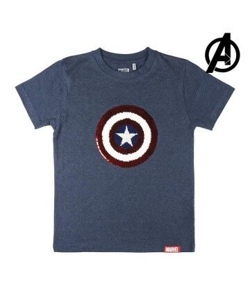 Maglia a Maniche Corte Bambino The Avengers Blu Marino