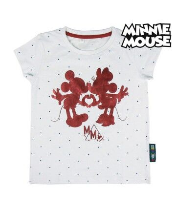 Maglia a Maniche Corte per Bambini Minnie Mouse Bianco