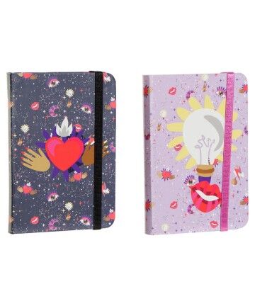 Agenda DKD Home Decor Viola Lilla (14.5 x 2 x 10.5 cm) (2 pcs)