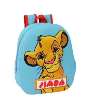 Zaino Scuola 3D The Lion King Simba Rosso Azzurro Chiaro