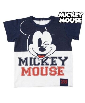 Maglia a Maniche Corte per Bambini Mickey Mouse Azzurro