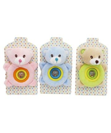 Peluche con Sonagli DKD Home Decor Azzurro Rosa Poliestere Orso (13 x 5 x 13 cm) (3 pcs)