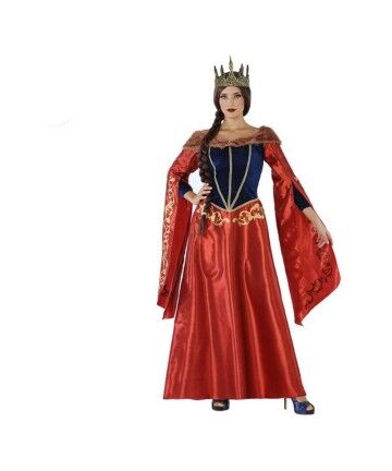 Costume per Adulti 113916 Rosso Blu Marino Regina Medievale