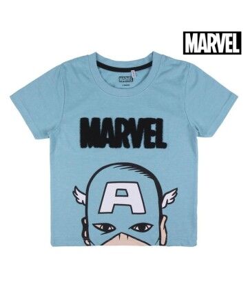 Maglia a Maniche Corte per Bambini Marvel Azzurro