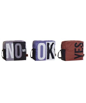 Necessaire DKD Home Decor Nero Azzurro Marrone Poliestere Nylon Moderno (25 x 11 x 23 cm) (3 pcs)