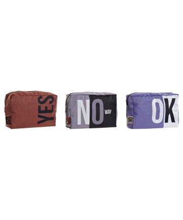 Necessaire DKD Home Decor Nero Azzurro Marrone Poliestere Nylon Moderno (3 pcs) (20 x 8 x 14 cm)