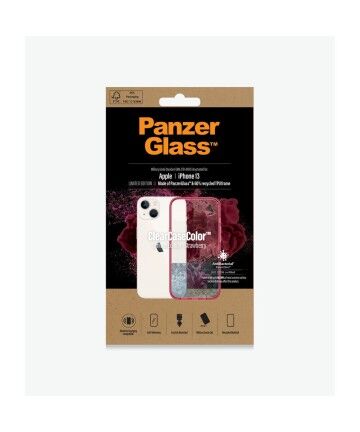 Custodia per Cellulare Panzer Glass Strawberry IPHONE 13 Trasparente Rosso Granato