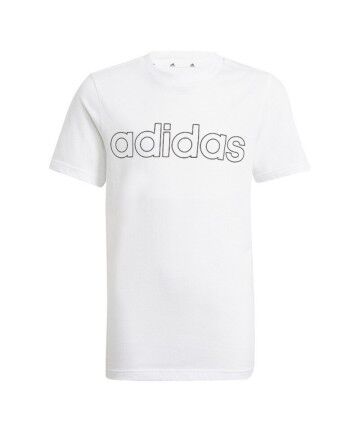 Maglia a Maniche Corte per Bambini Adidas B LIN T GN4002 Bianco