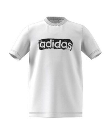 Maglia a Maniche Corte Bambino Adidas B G T2 GN1472 Bianco Cotone