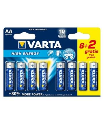 Batteria Alcalina Varta LR6 AA 1,5V High Energy (8 pcs)