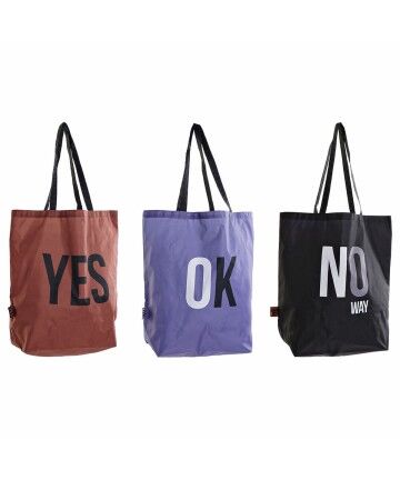 Shopping Bag DKD Home Decor Nero Azzurro Marrone Poliestere Nylon (43 x 15 x 66 cm) (3 pcs)